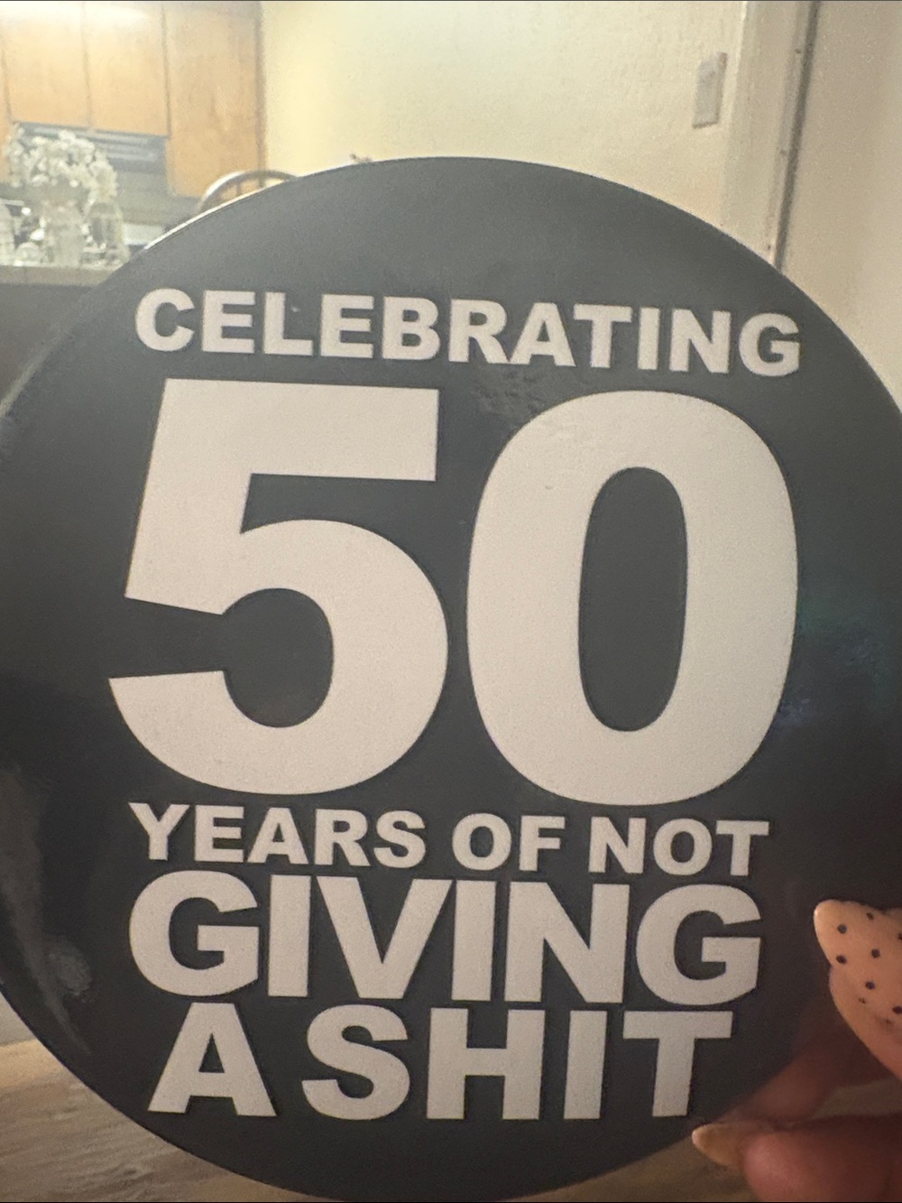 50th Birthday Celebration Sign - Funny Black & White Party Decor